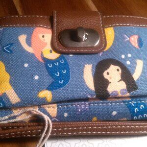 Union Bay Mermaid Canvas Wallet